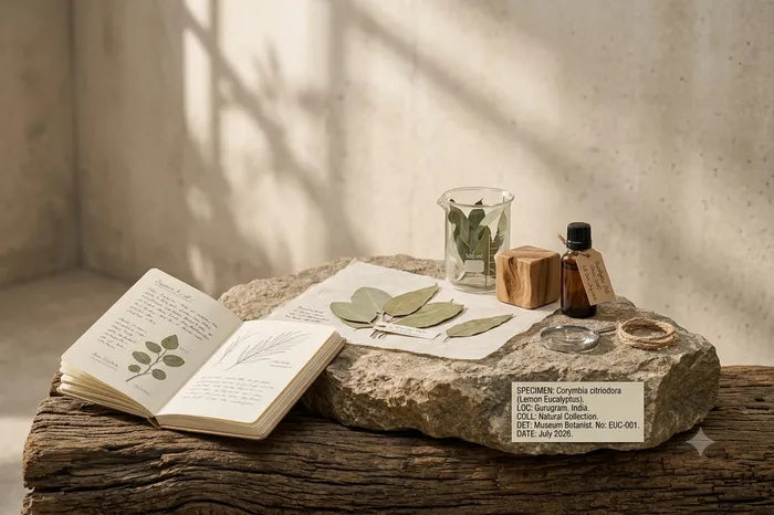 Botanical specimen study desk texture
