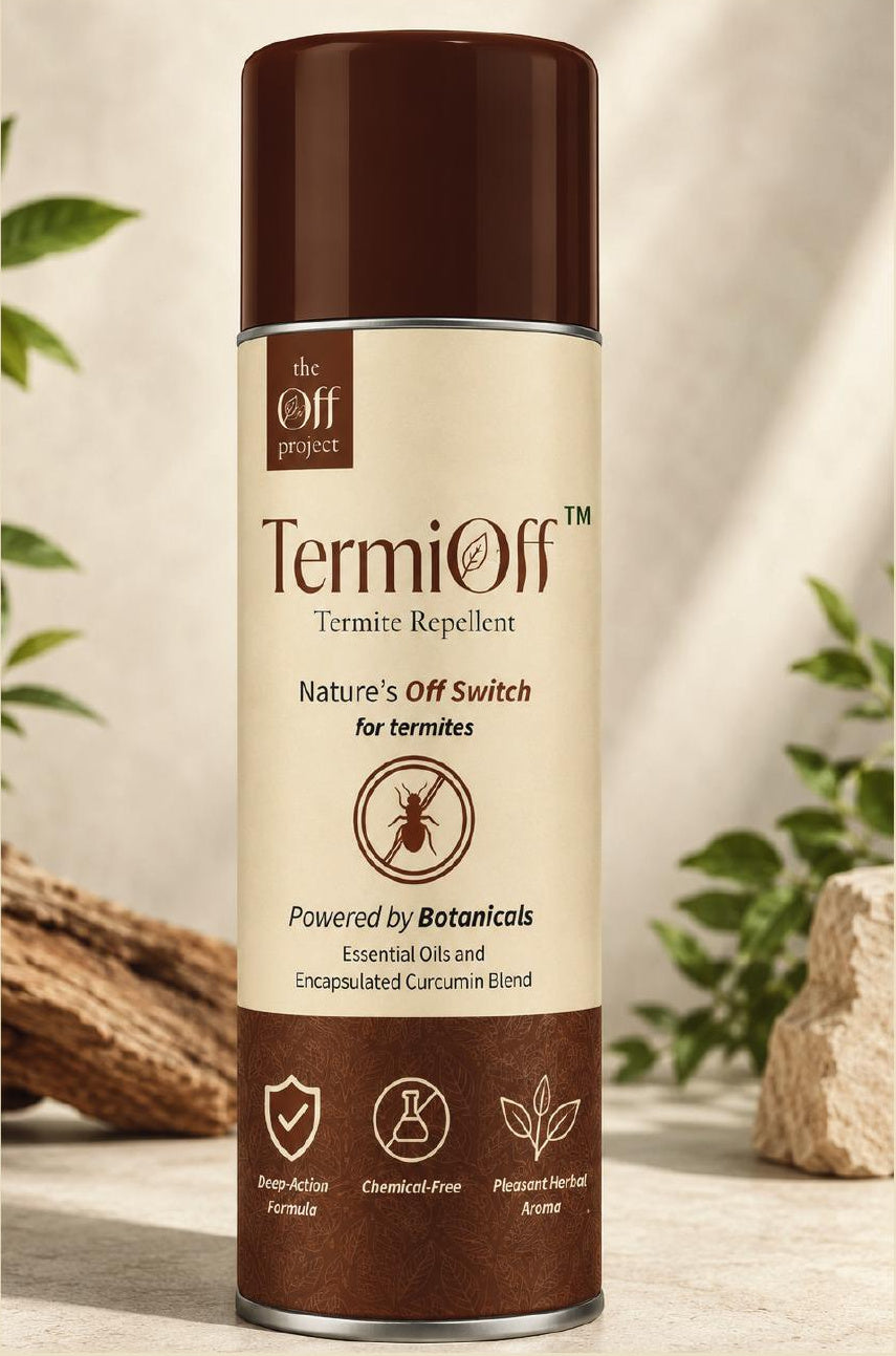 TermiOff termite repellent aerosol can packaging
